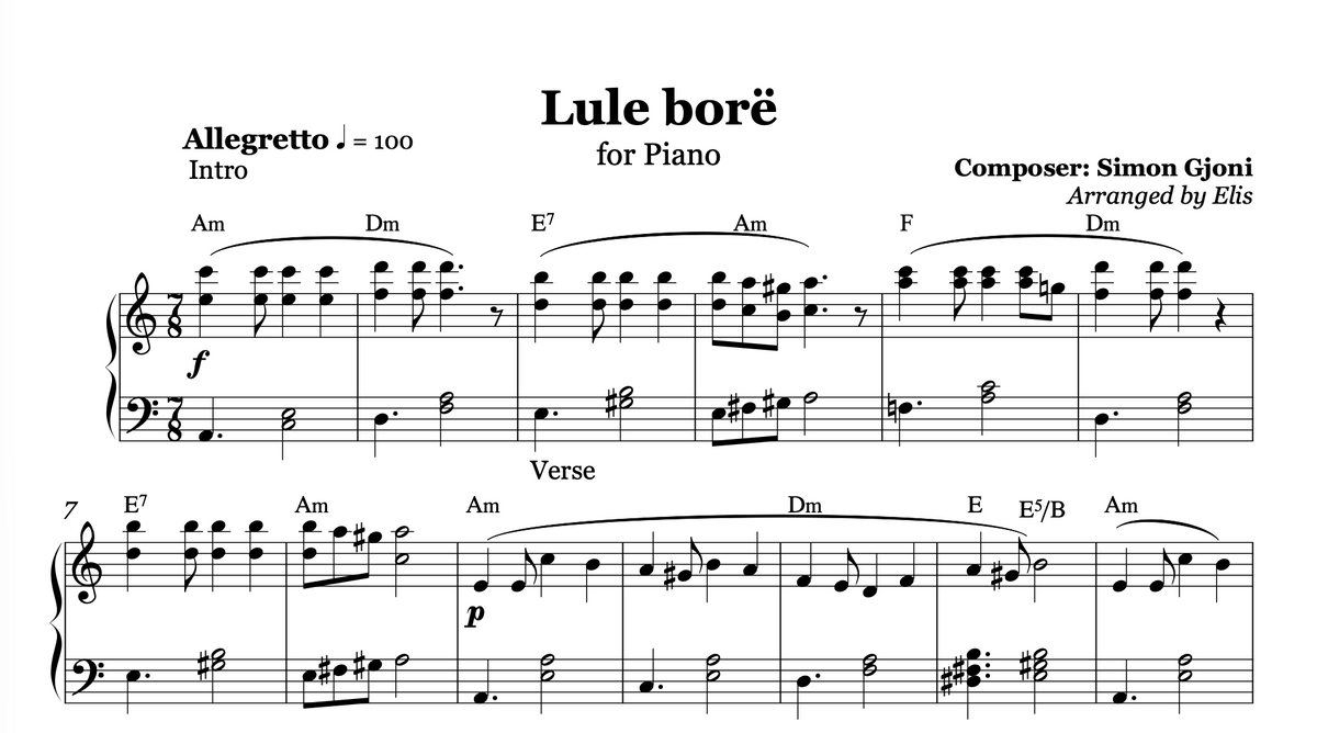 その他 Kenge: Albanian Piano Music [CD] Kenga e Nënës, Albanian Piano Sheet Music – Alb Music Notes
