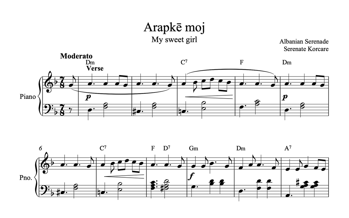 Serenata Korcare Piano Bundle | Albanian Piano Collection
