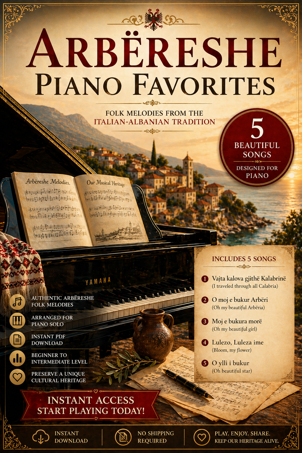 Arbëreshe Folk Songs Collection  | Piano Collection