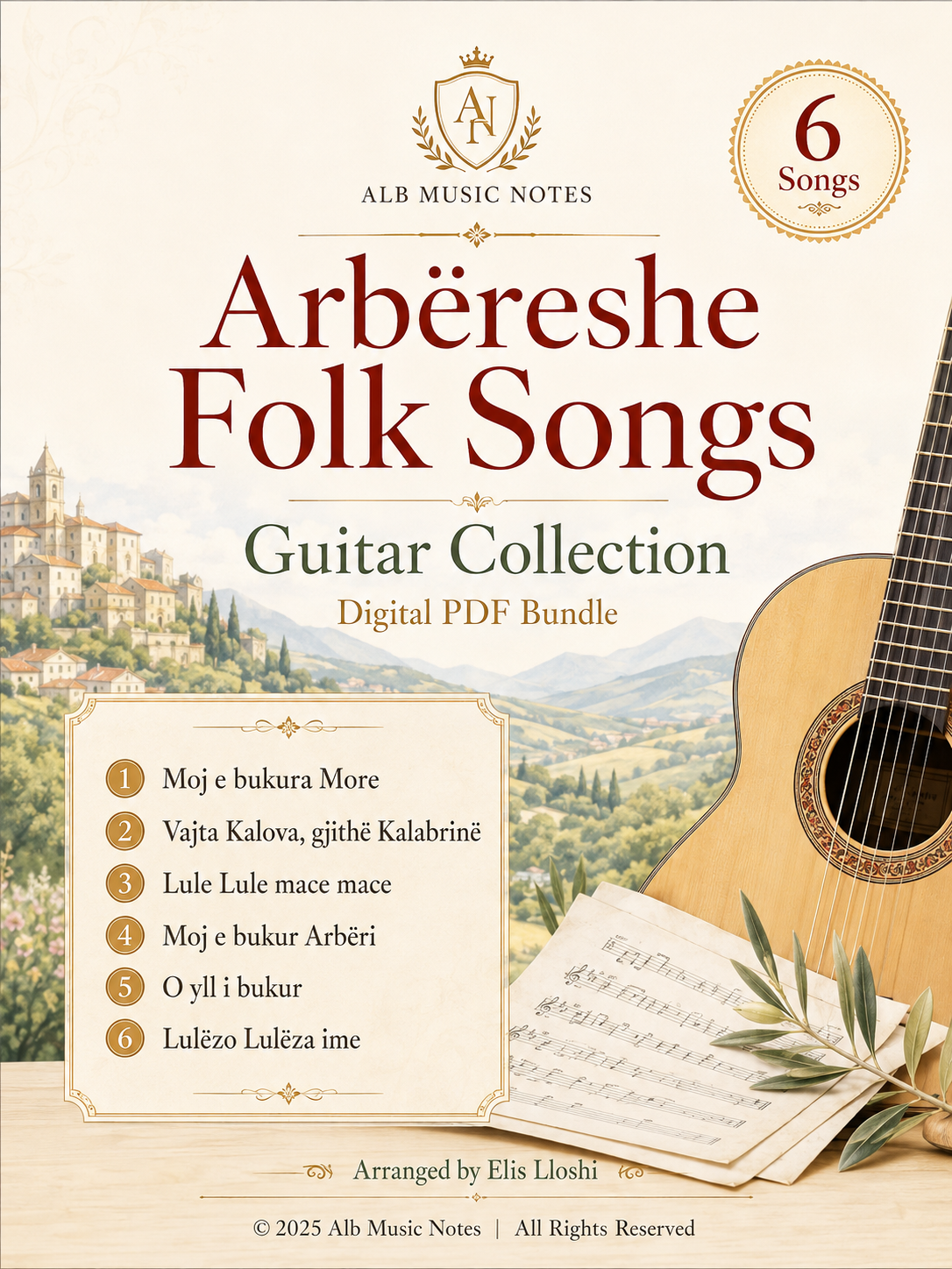 Arbëreshe Folk Songs - Guitar Collection (Digital PDF)