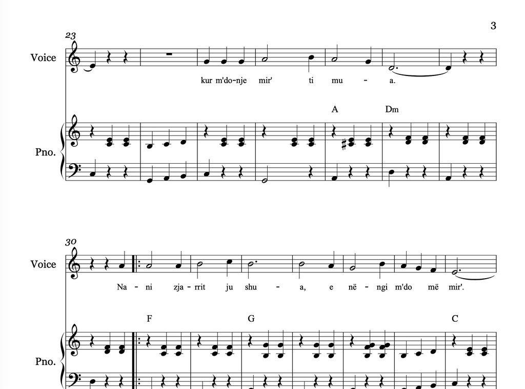 Vemi na vemi | Piano & Voice Sheet Music