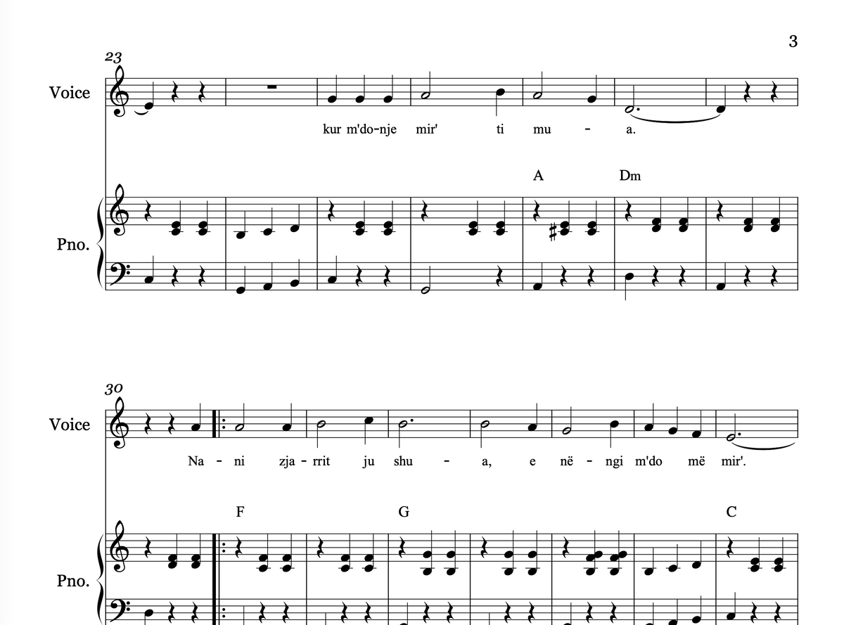 Vemi na vemi | Piano & Voice Sheet Music