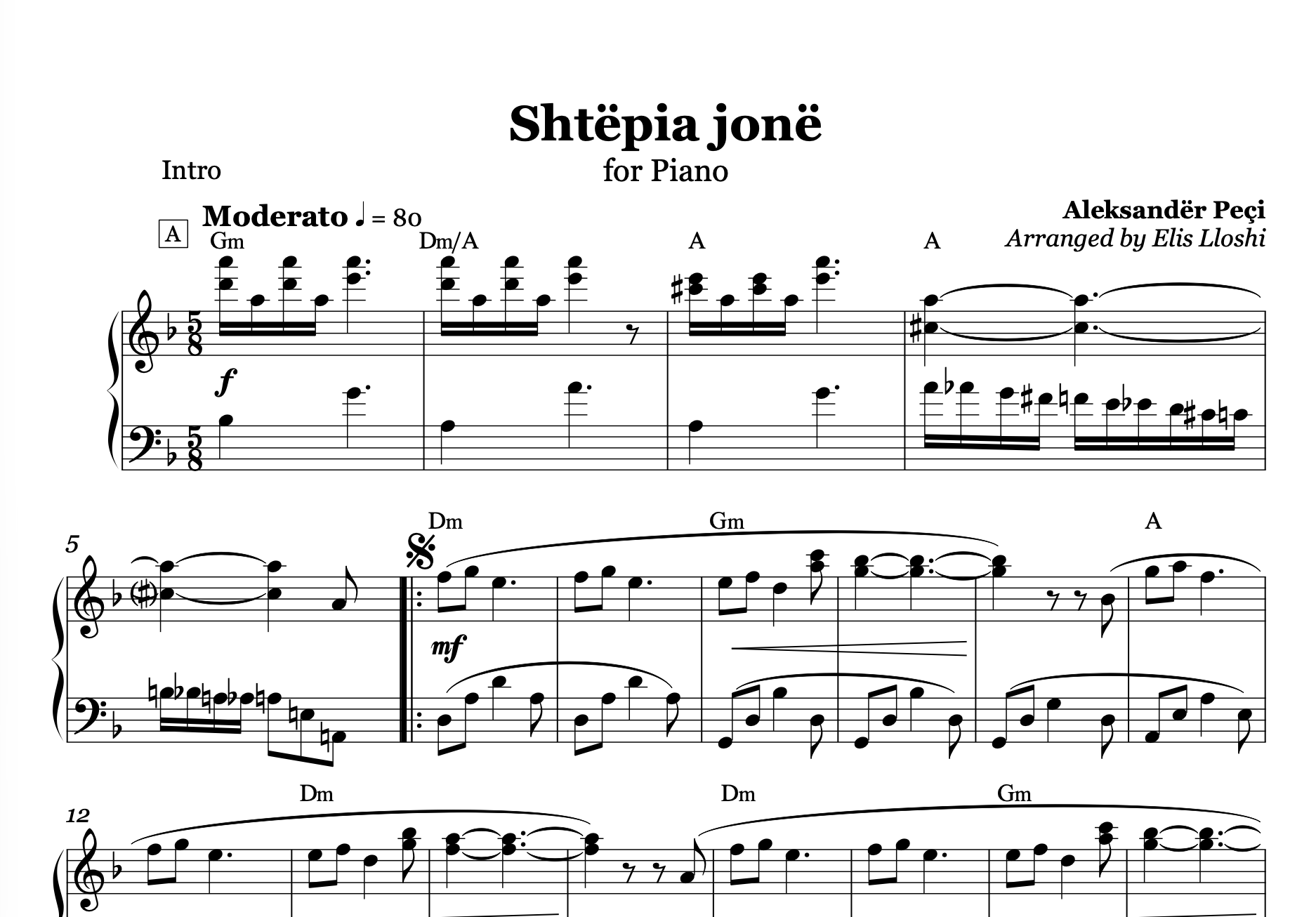 Shtëpia Jonë – Albanian Piano Sheet Music PDF (Beginner Friendly)