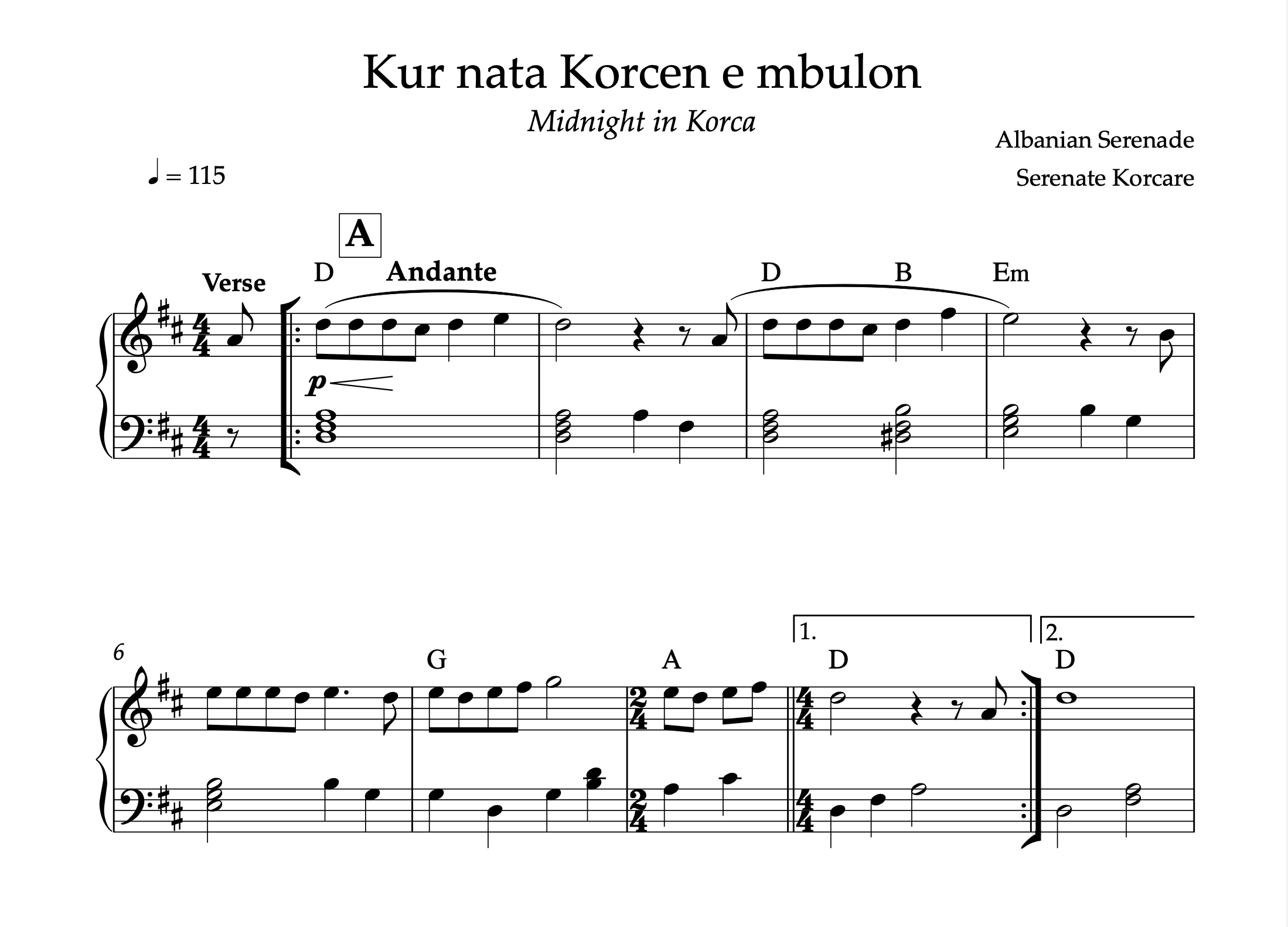 Serenata Korcare Piano Bundle  | Albanian Piano Collection