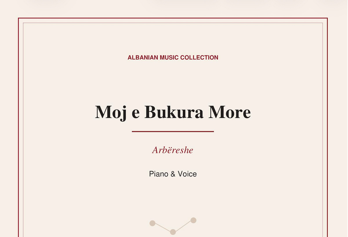 Moj e bukura more - Piano and Voice Sheet Music