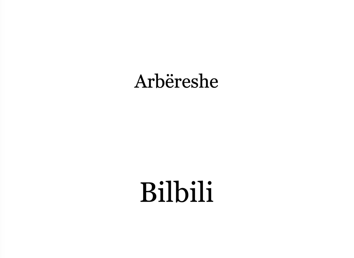 Bilbili - Arbëreshe - Piano and Voice Sheet Music