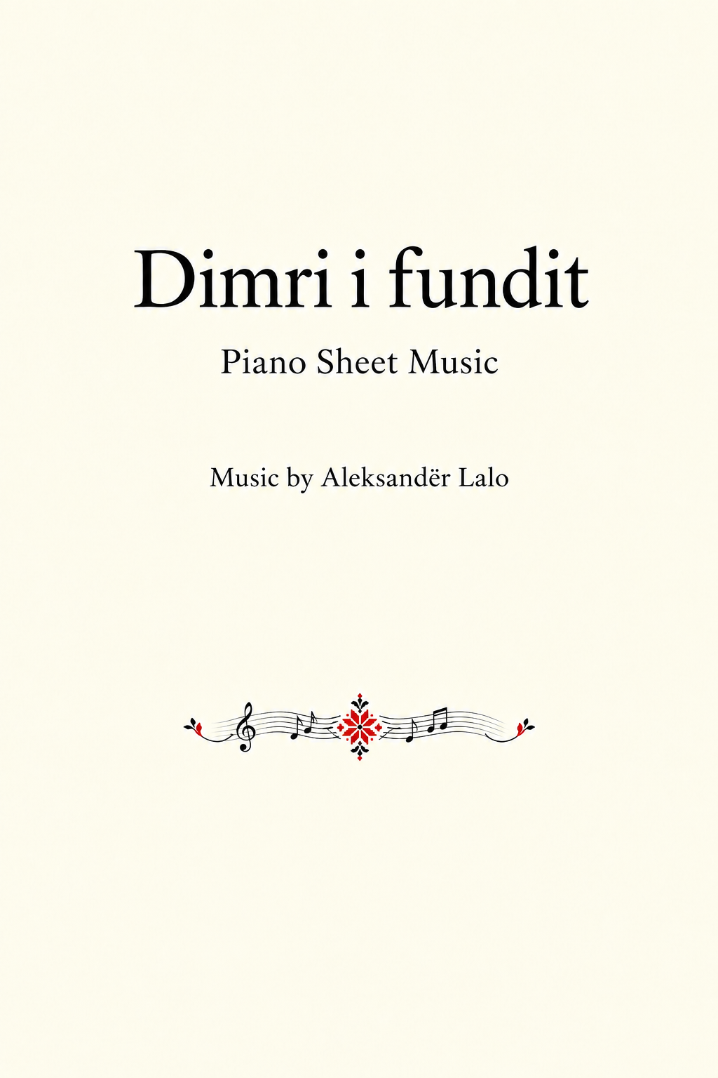 Dimri i fundit piano sheet music title page