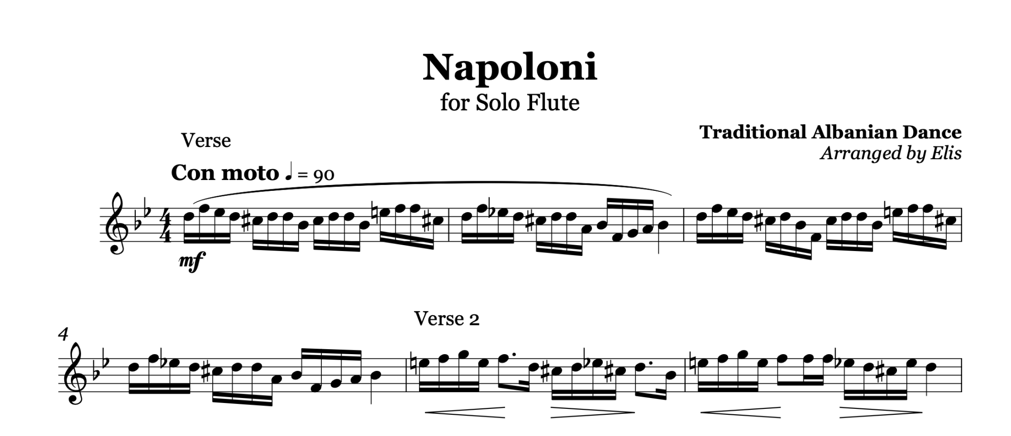 Napoloni, Flute music sheet - Alb Music Notes