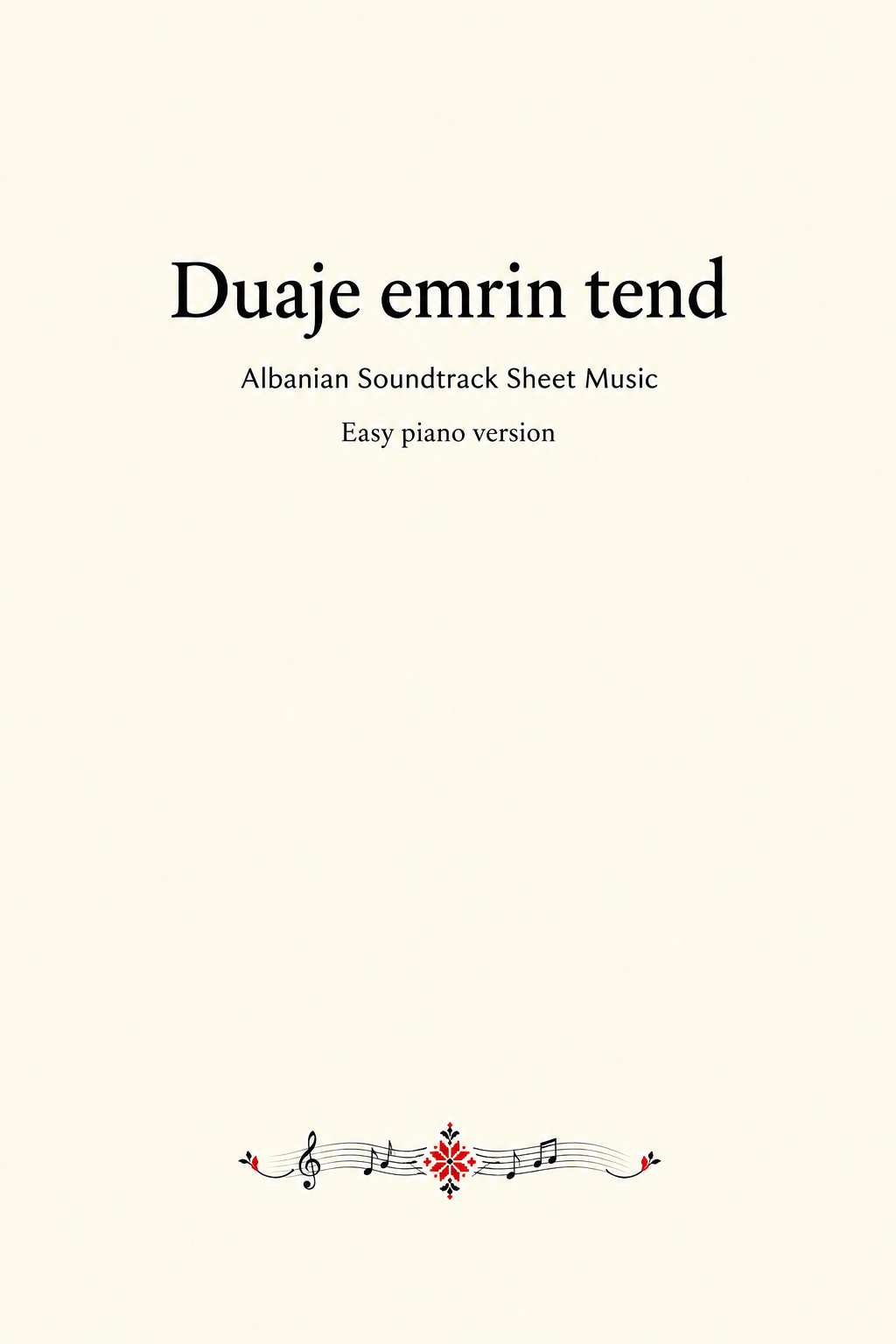 Title page with Easy piano version
